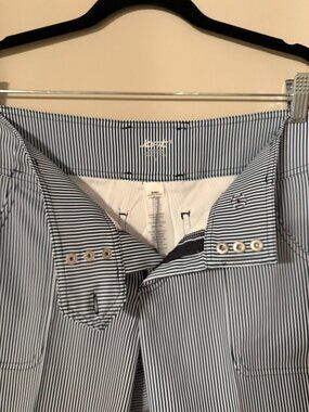 JoFit Striped Golf Shorts | Navy White | Button Detail | Size 4